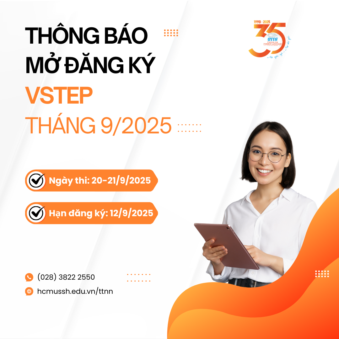 THÔNG BÁO TIẾP NHẬN ĐĂNG KÝ THI VSTEP THÁNG 9/2025