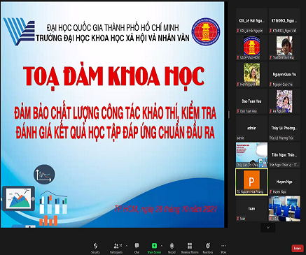Tọa đàm khoa học “Đảm bảo chất lượng công tác khảo thí, kiểm tra đánh giá kết quả học tập đáp ứng chuẩn đầu ra”
