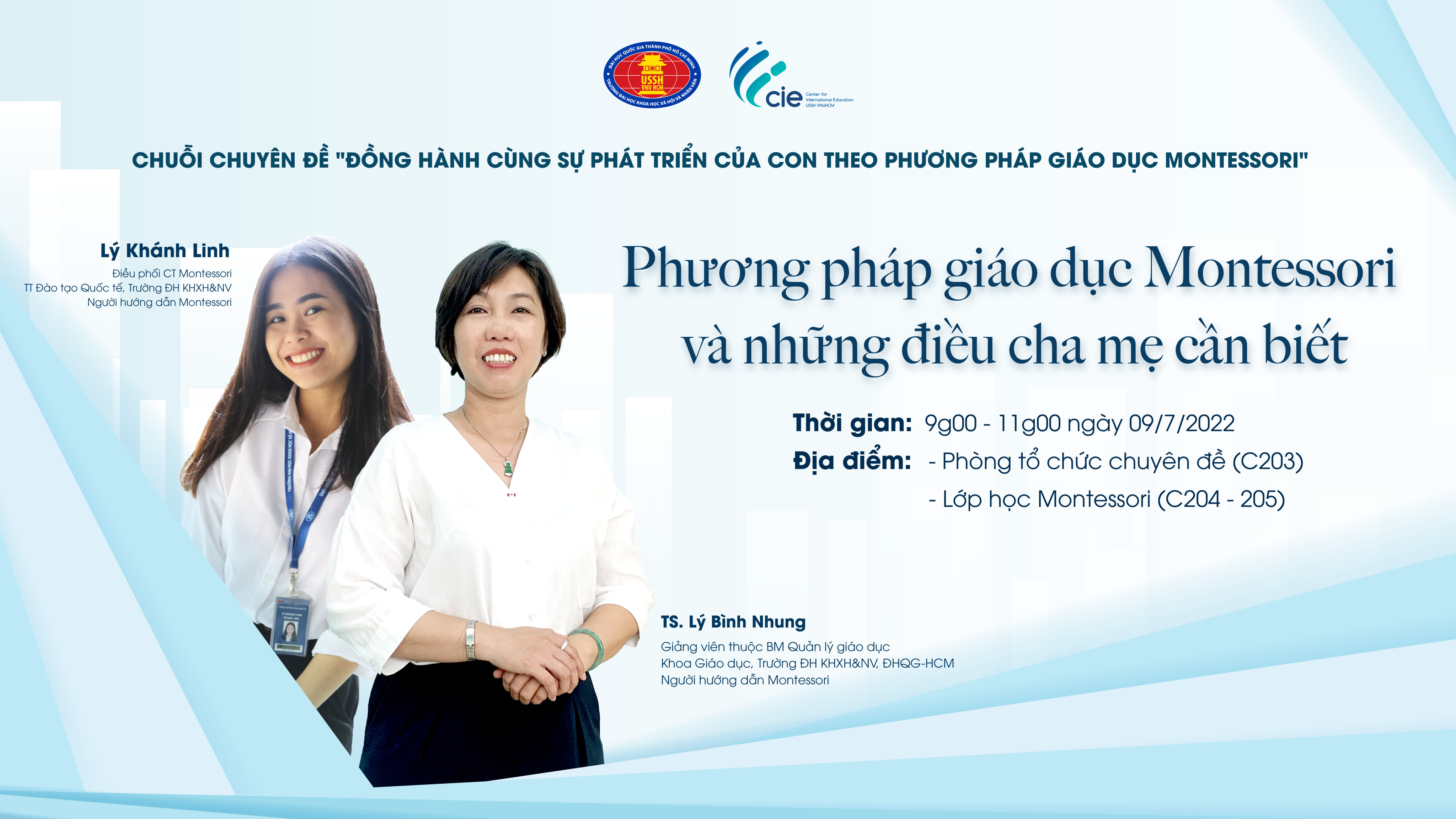 Chuỗi chuyên đề “Đồng hành cùng sự phát triển của con theo phương pháp giáo dục Montessori” (cho trẻ từ 2.5 - 6 tuổi)