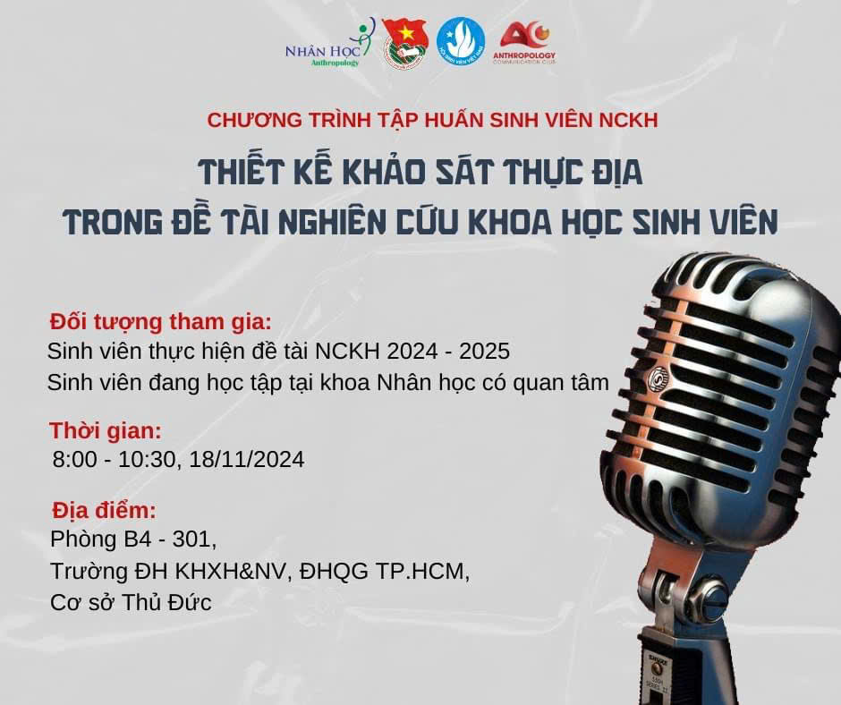Mời đăng ký chương trình "Thiết kế khảo sát thực địa đề tài NCKH SV"