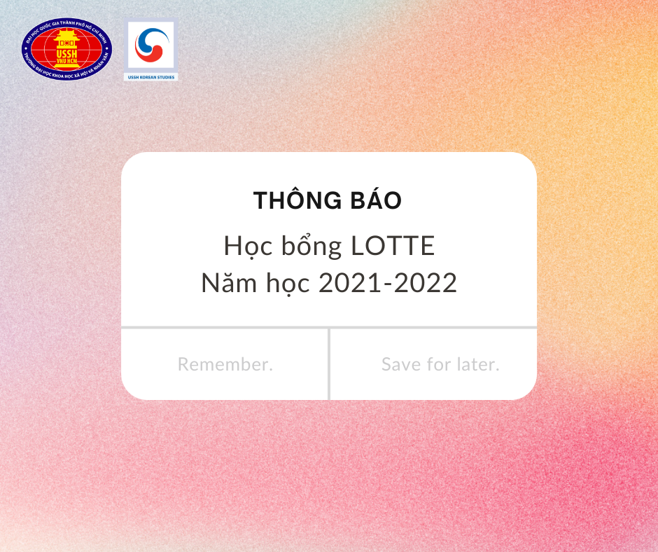 Học bổng LOTTE năm học 2021-2022
