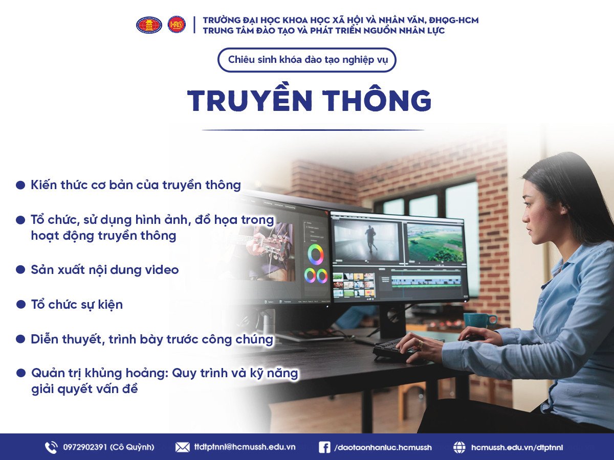Chiêu sinh khóa bồi dưỡng Nghiệp vụ Truyền thông (Khóa 1) – Khai giảng ngày 31/3/2024