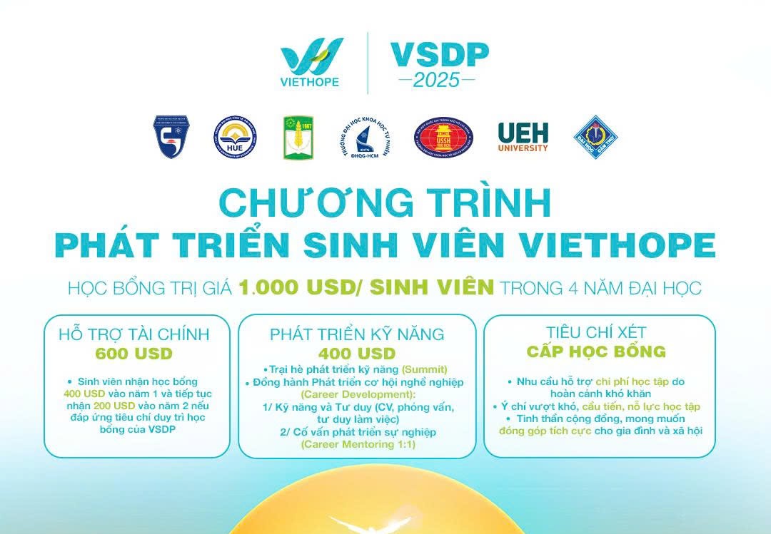 Chương trình Học bổng VSDP 2025 chính thức mở đơn đăng ký