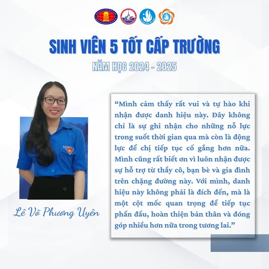 Tuyên dương sinh viên đạt danh hiệu Sinh viên 5 tốt cấp trường năm học 2024 - 2025
