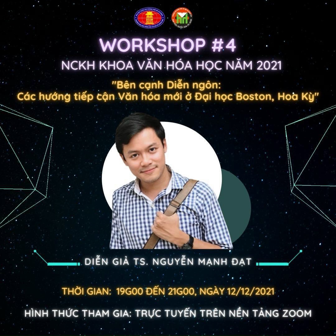 Workshop online 4: Bên cạnh diễn ngôn các hướng tiếp cận Văn hóa mới ở ĐH Boston Hoa Kỳ