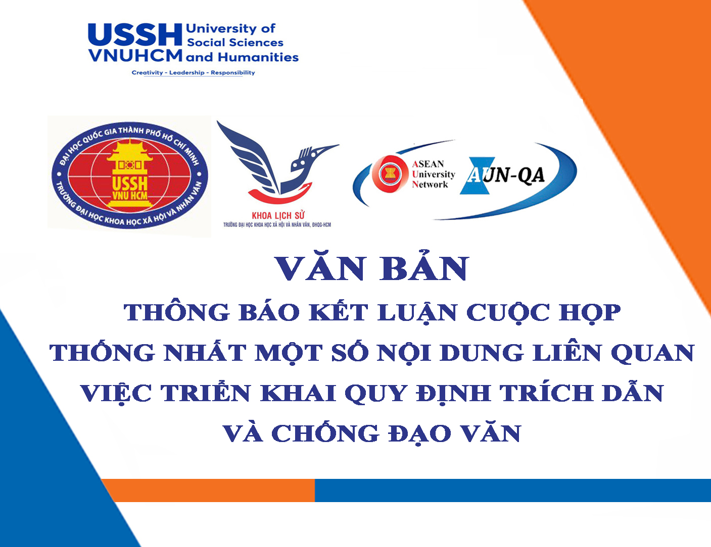 Thông báo Kết luận cuộc họp thống nhất một số nội dung liên quan việc triển khai Quy định trích dẫn và chống đạo văn