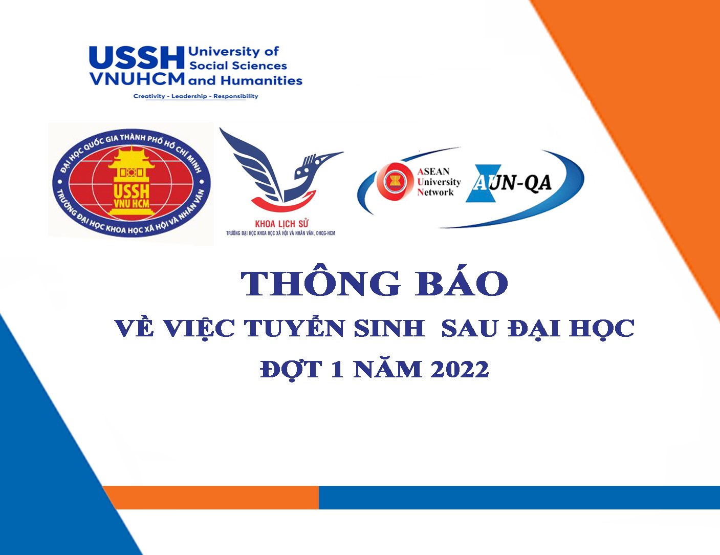 Thông báo về việc tuyển sinh Sau đại học đợt 1 năm 2022