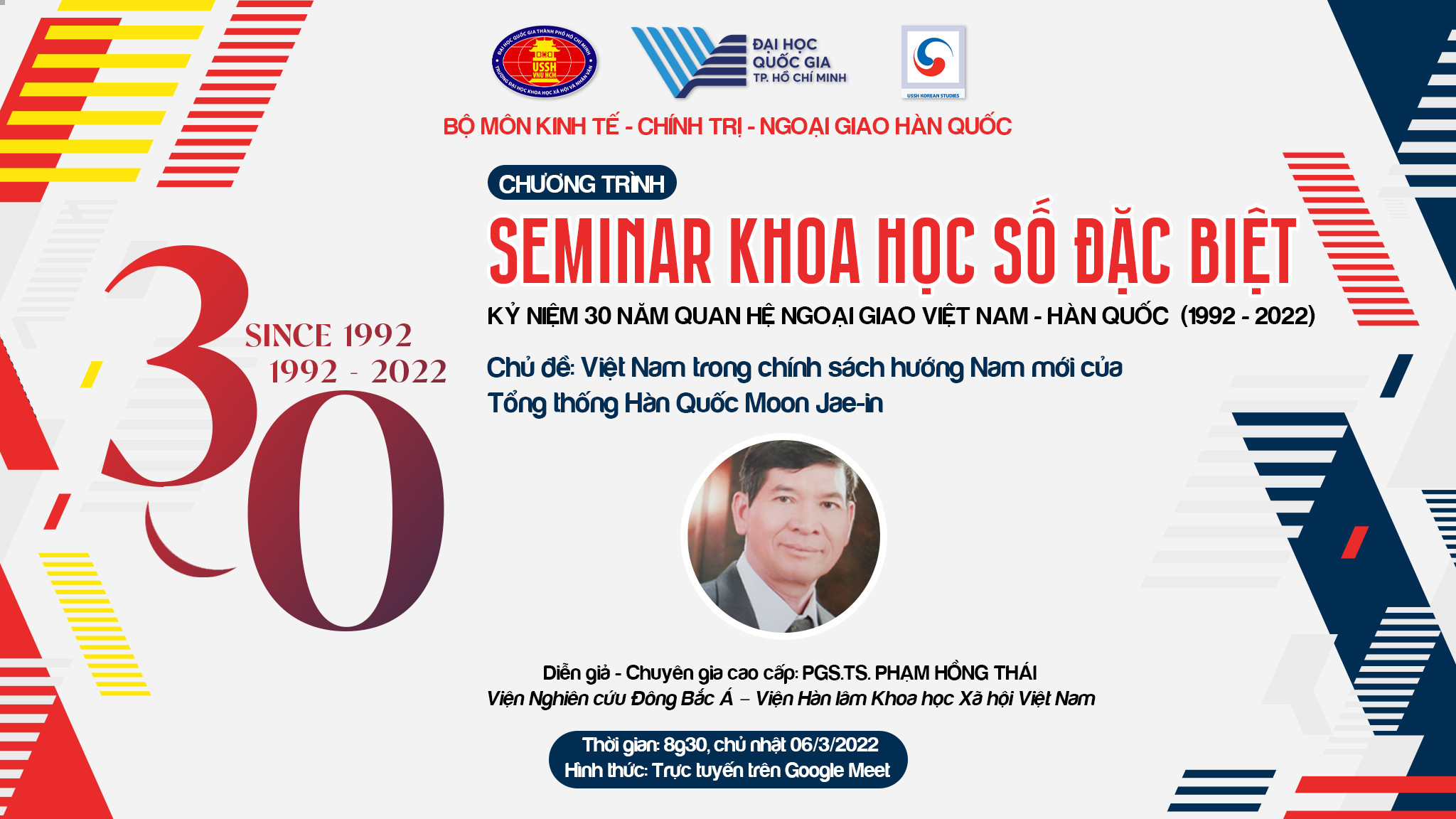 Seminar khoa học số đặc biệt kỷ niệm 30 năm quan hệ Việt Nam - Hàn Quốc (1992 - 2022)