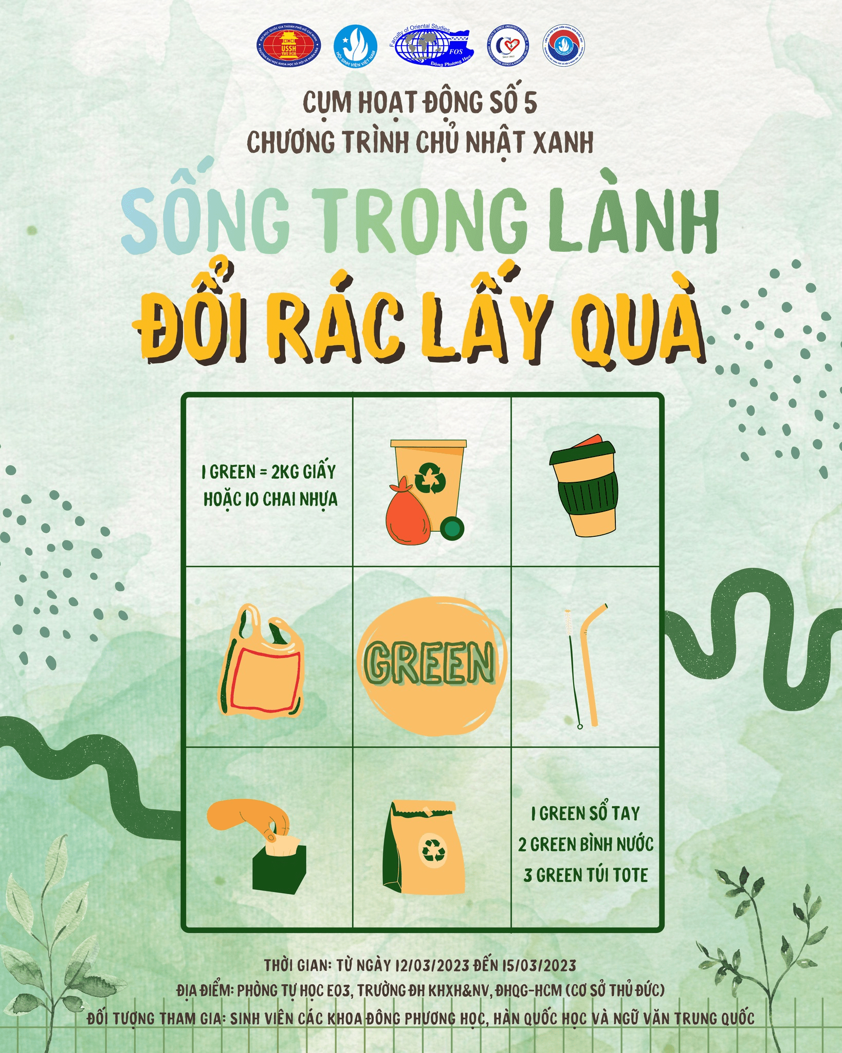 Chủ nhật Xanh 2023 - Hoạt động "Đổi rác lấy quà"