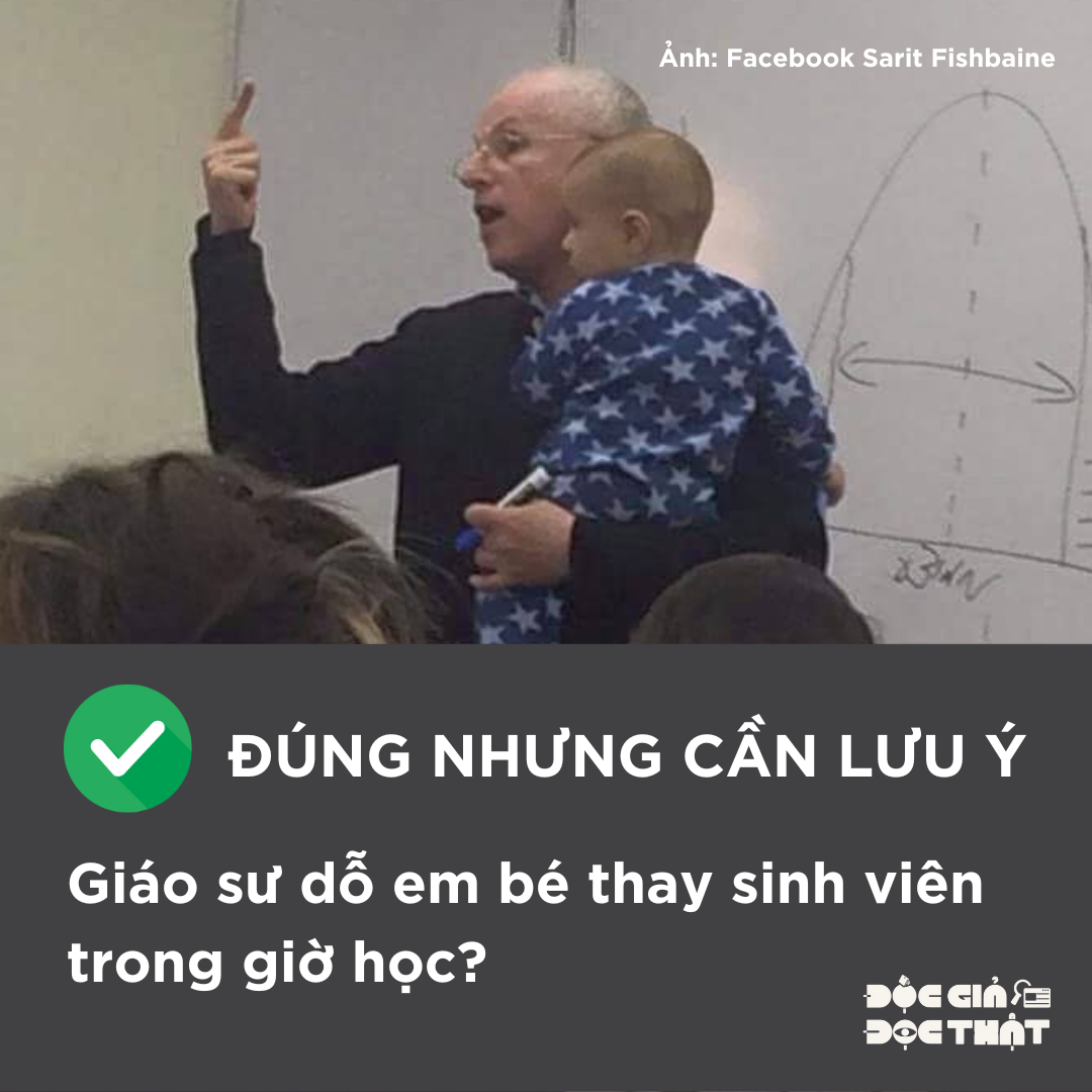Giáo sư dỗ em bé thay sinh viên trong giờ học?