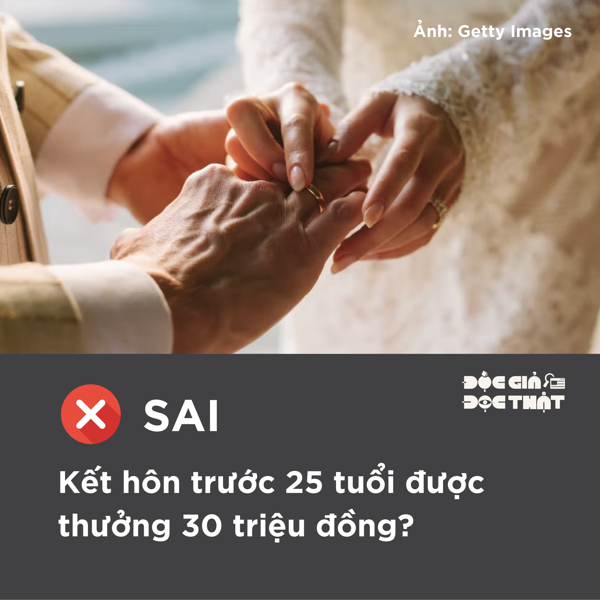 KẾT HÔN TRƯỚC 25 TUỔI ĐƯỢC THƯỞNG 30 TRIỆU ĐỒNG?