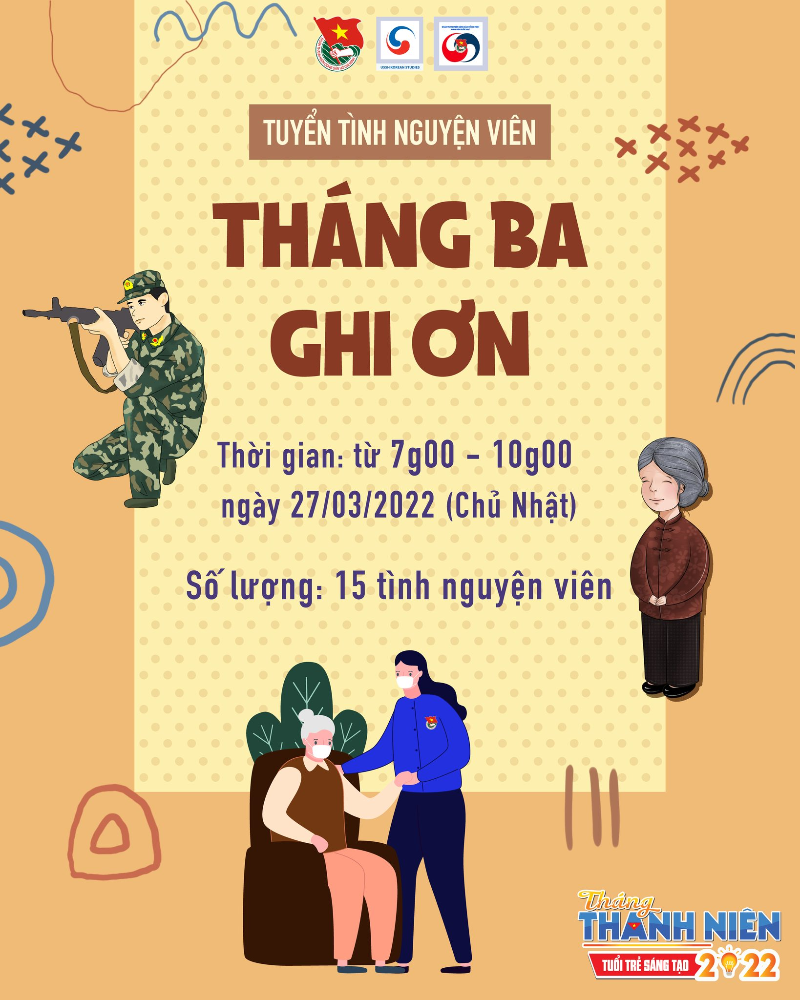 Tuyển tình nguyện viên chương trình "Tháng 3 ghi ơn"