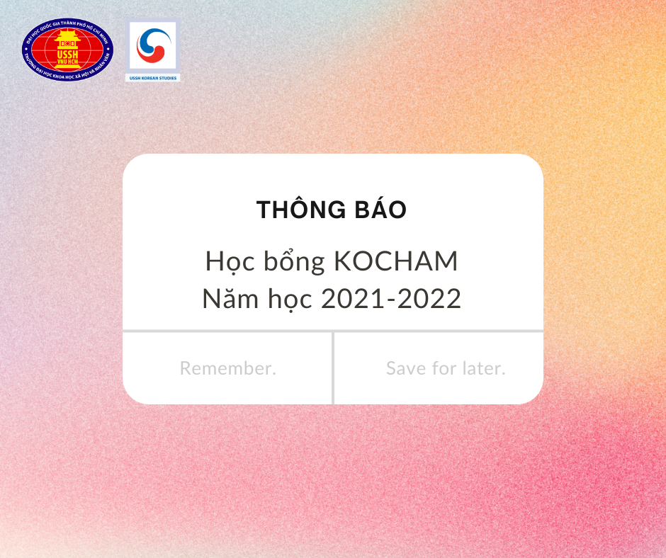 Học bổng KOCHAM năm học 2021-2022