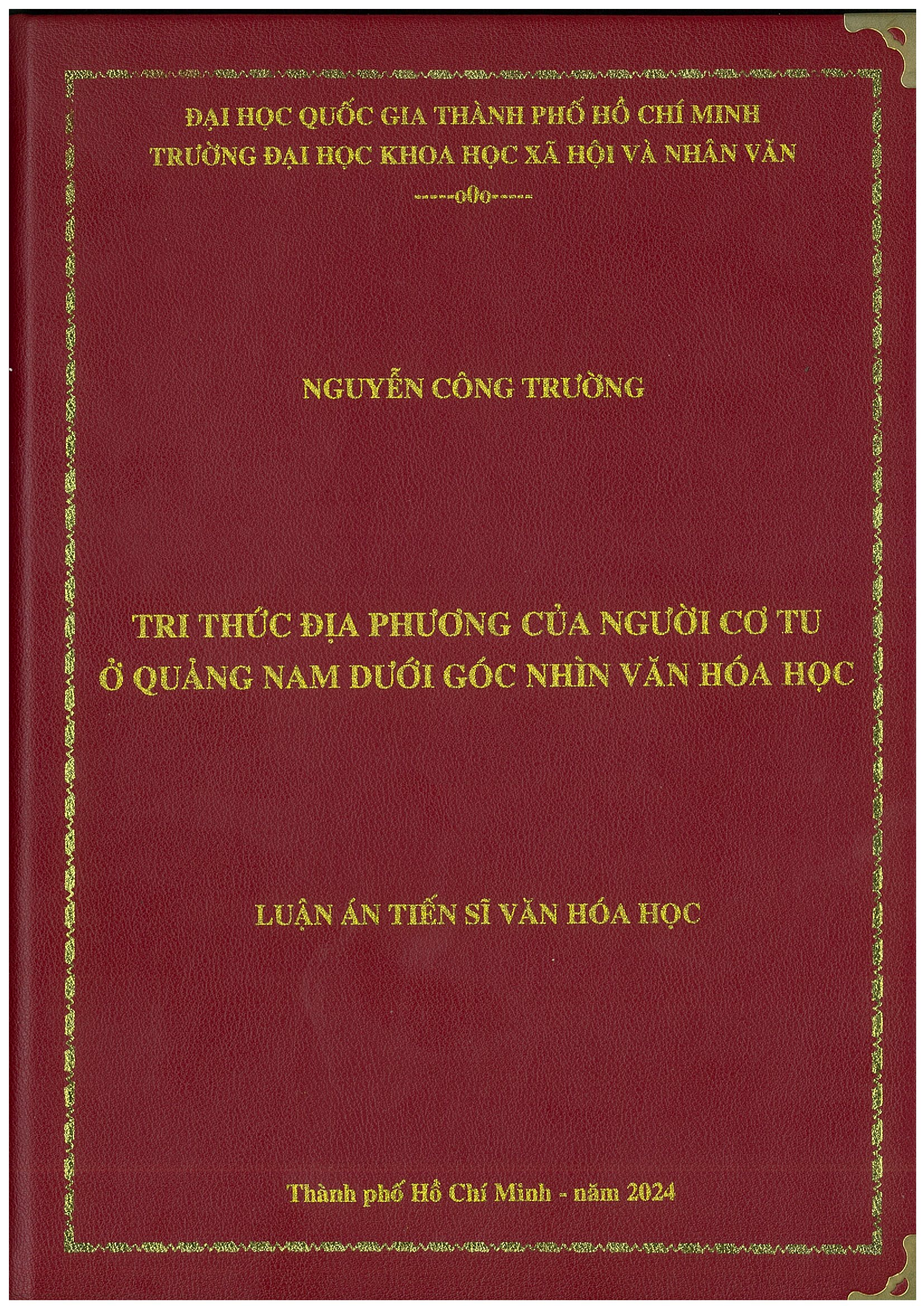 THÔNG TIN LUẬN ÁN CỦA NGHIÊN CỨU SINH NGUYỄN CÔNG TRƯỜNG