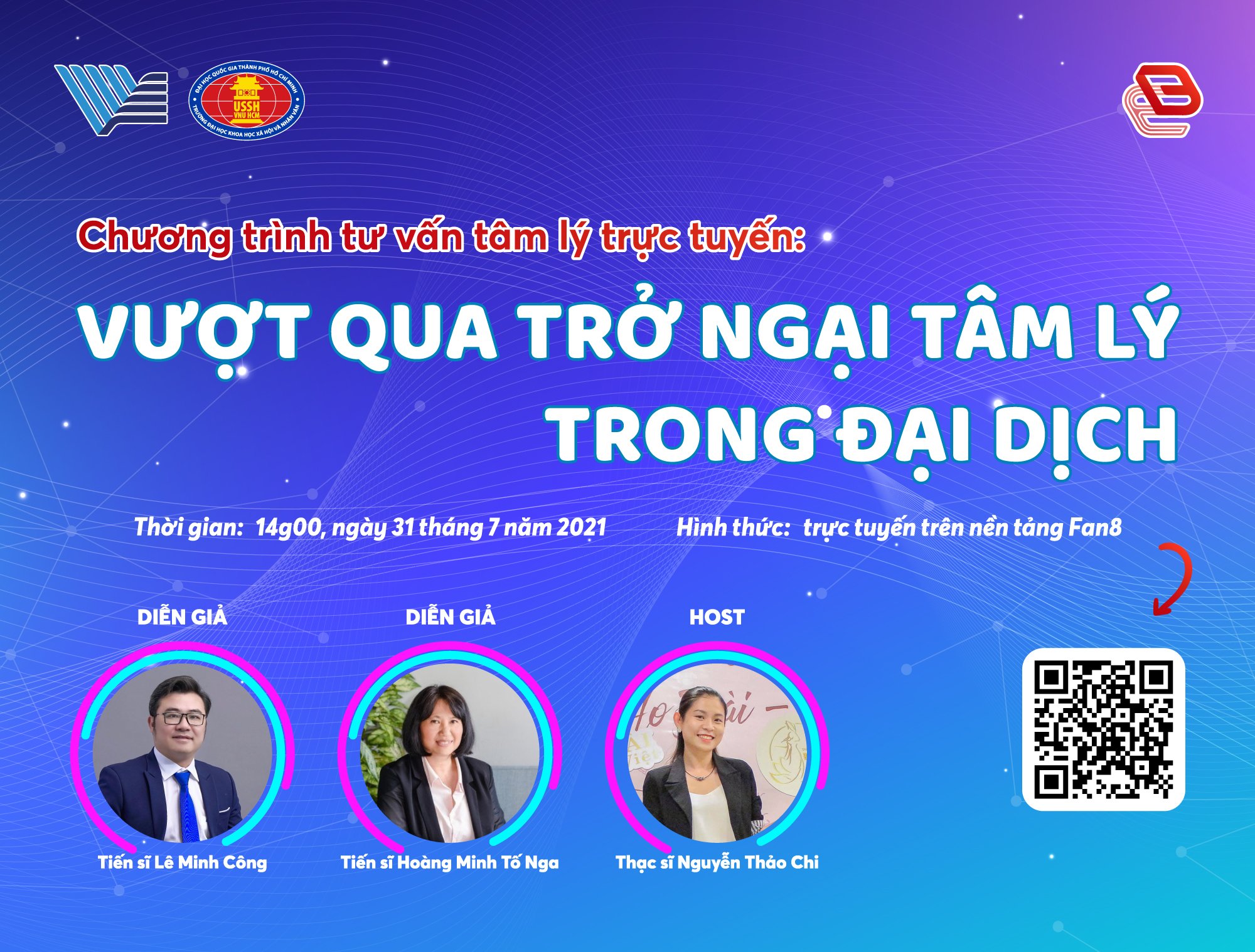 Chương trình tư vấn tâm lý trực tuyến "Vượt qua trở ngại tâm lý trong đại dịch"