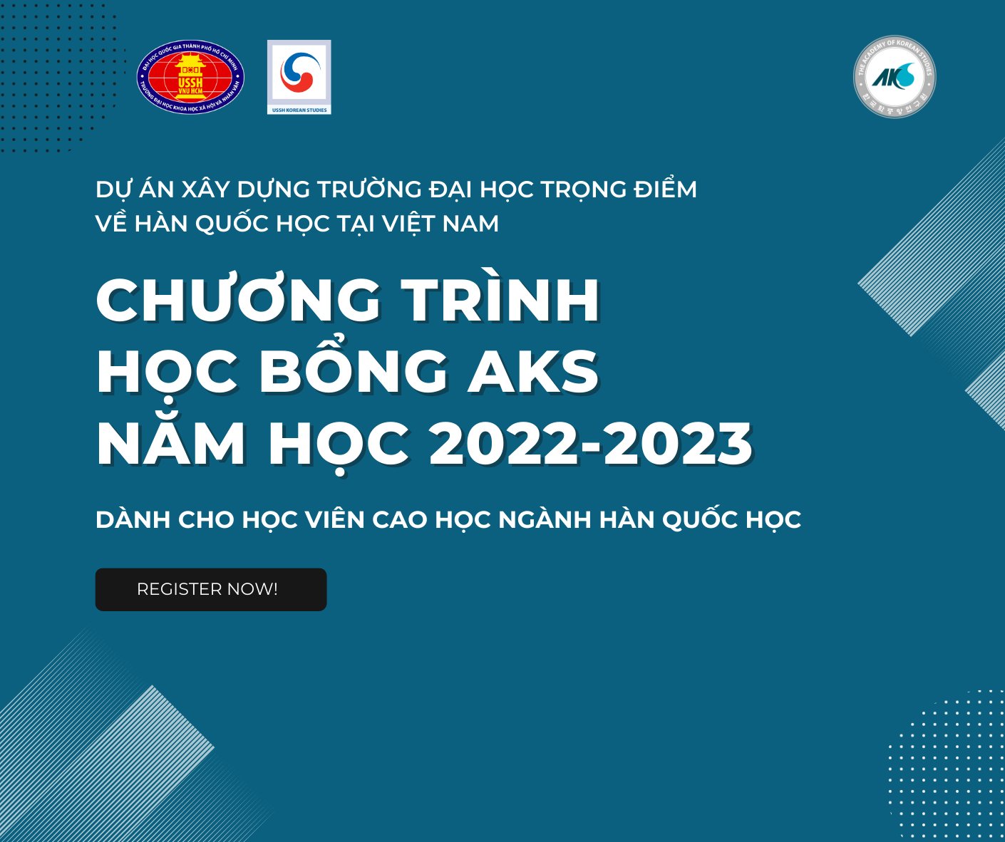 Chương trình học bổng AKS năm học 2022-2023 dành cho học viên cao học ngành Hàn Quốc học