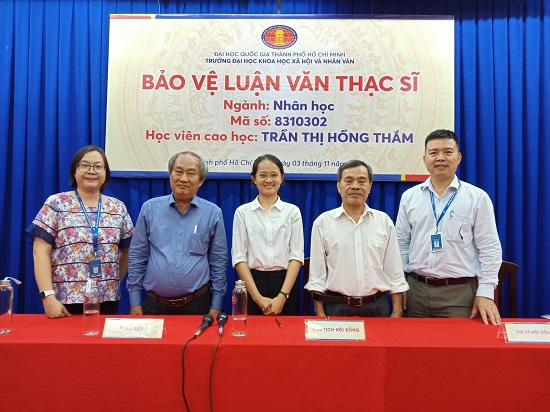 Buổi bảo vệ Luận văn Thạc sĩ ngành Nhân học của HVCH Trần Thị Hồng Thắm, khóa SDHCQ2016