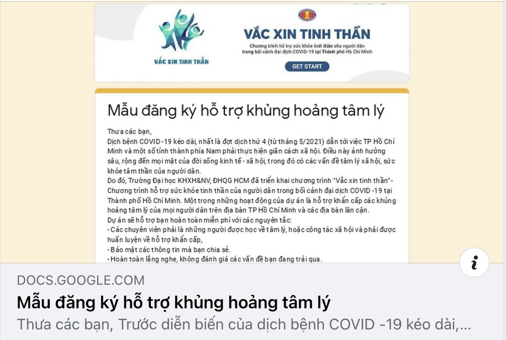 VXTT - ĐĂNG KÝ HỖ TRỢ TƯ VẤN KHỦNG HOẢNG TÂM LÝ