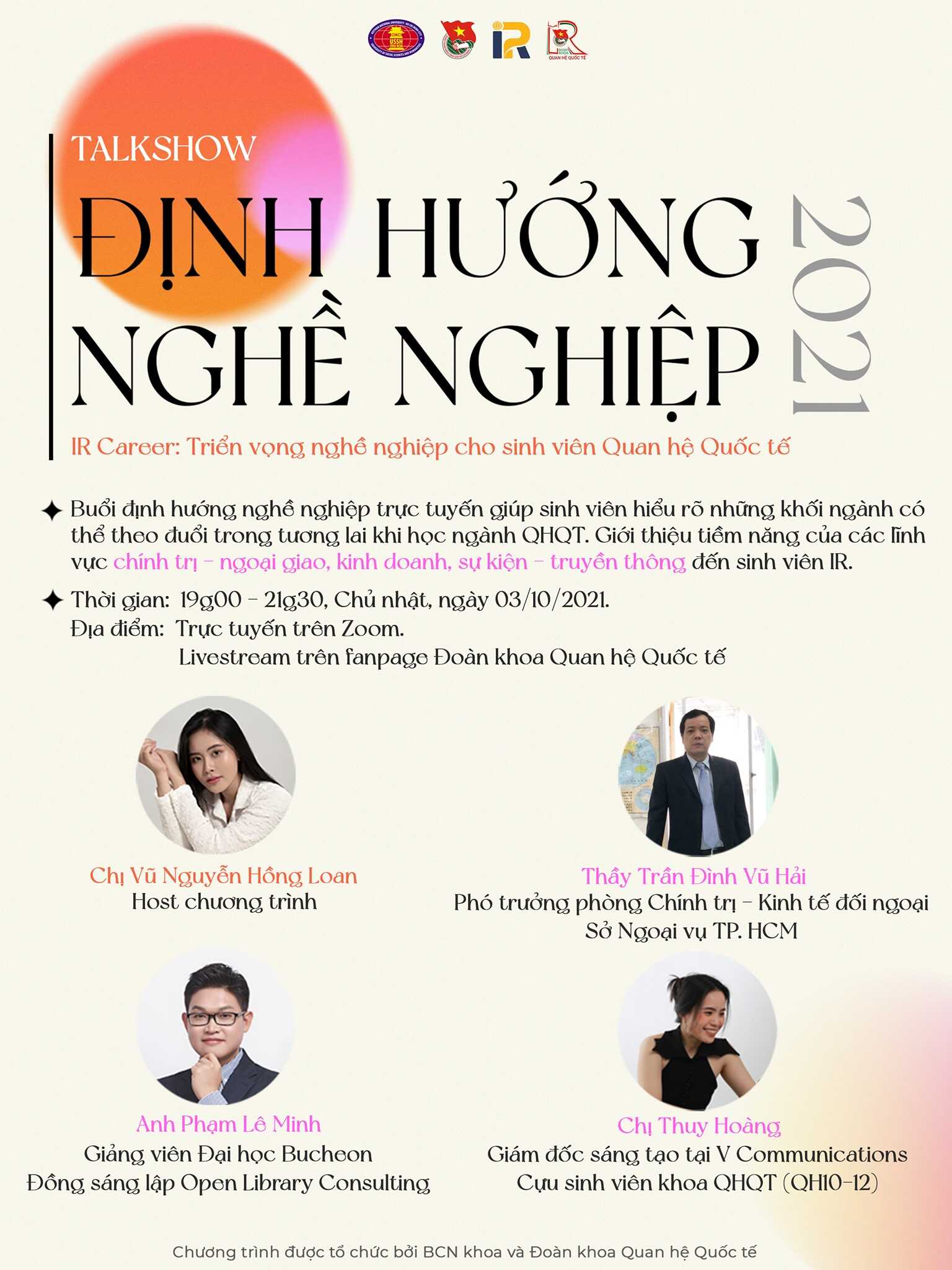 TALKSHOW: Định Hướng Nghề Nghiệp “IR Career: Triển Vọng Nghề Nghiệp Cho Sinh Viên IR”