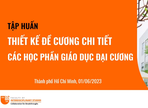 Tập huấn thiết kế, xây dựng các học phần thuộc khối kiến thức đại cương