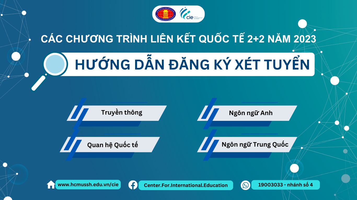Hướng dẫn đăng ký xét tuyển các Chương trình liên kết quốc tế 2+2 năm 2023