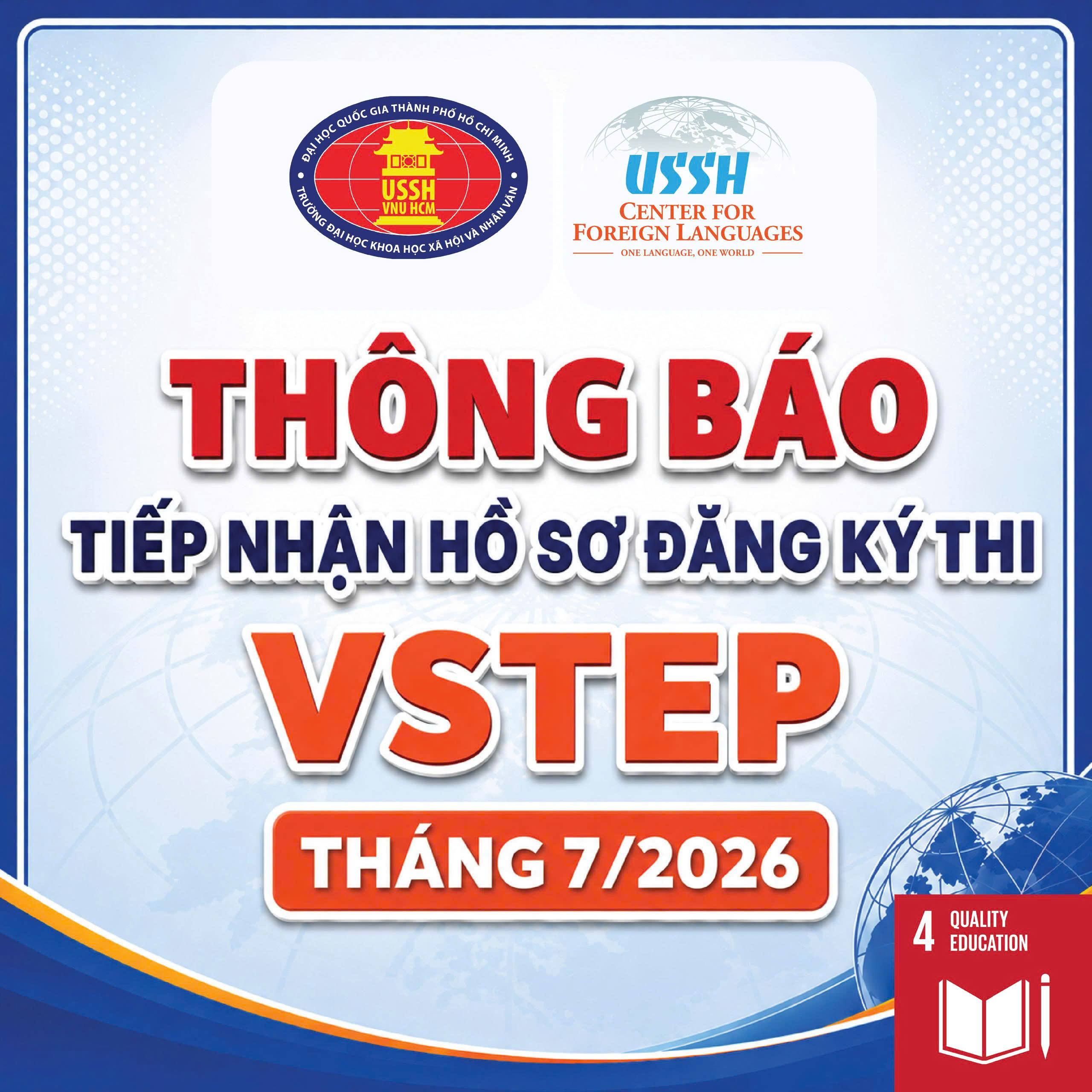 BẮT ĐẦU TIẾP NHẬN HỒ SƠ ĐĂNG KÝ THI VSTEP BẬC 3-5 THÁNG 07/2026