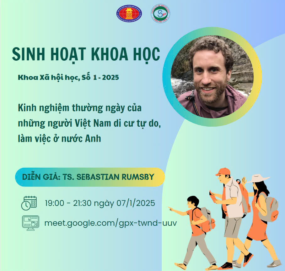 Thư mời tham dự sinh hoạt khoa học số 1, năm 2025: “Kinh nghiệm thường ngày của những người Việt Nam di cư tự do, làm việc ở nước Anh”