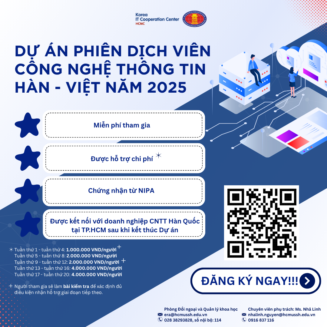 ĐĂNG KÝ THAM GIA DỰ ÁN PHIÊN DỊCH VIÊN CÔNG NGHỆ THÔNG TIN HÀN – VIỆT NĂM 2025