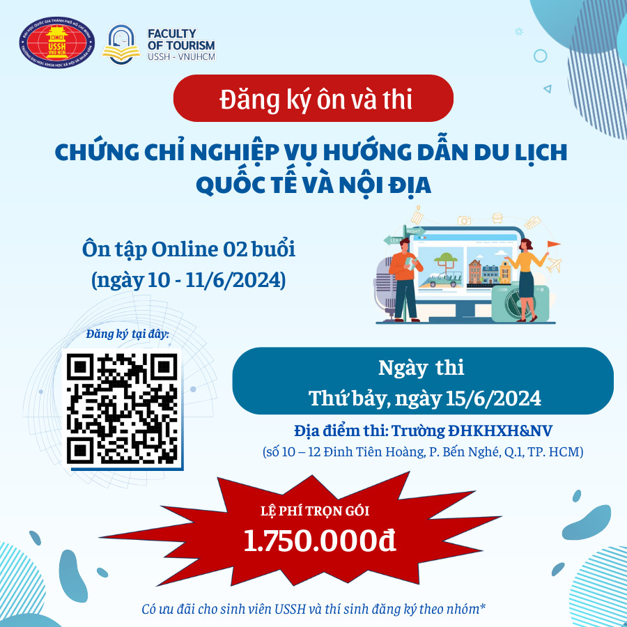 Thông báo kỳ thi Nghiệp vụ hướng dẫn du lịch đợt 2 năm 2024
