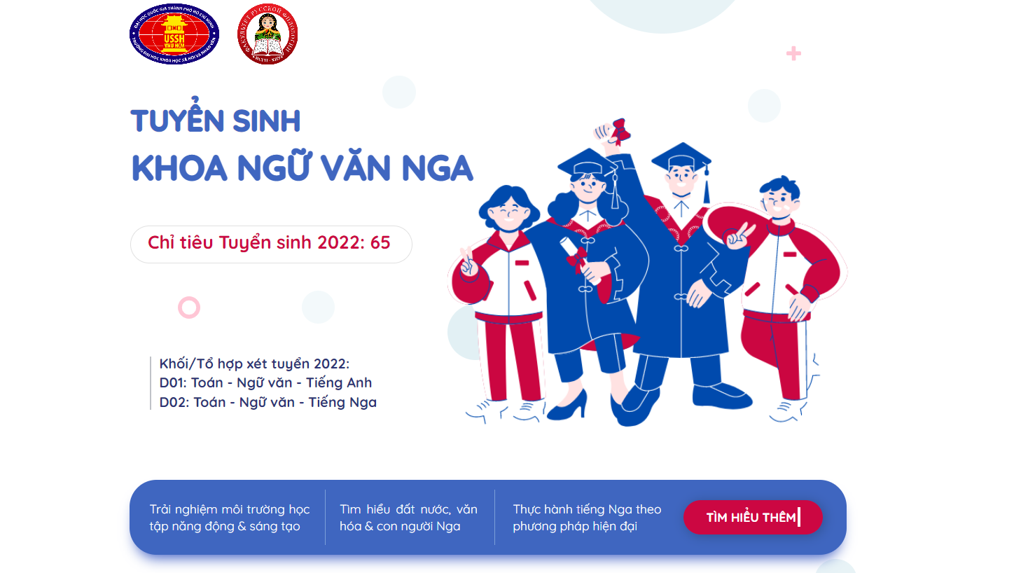 Trang thông tin tuyển sinh của Khoa Ngữ văn Nga, trường ĐHKHXH&NV, ĐHQG-HCM