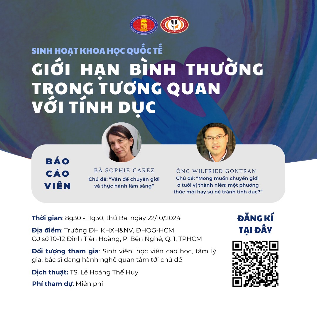 Chuyên đề Sinh hoạt Khoa học Quốc tế “Giới hạn bình thường trong tương quan với tính dục”