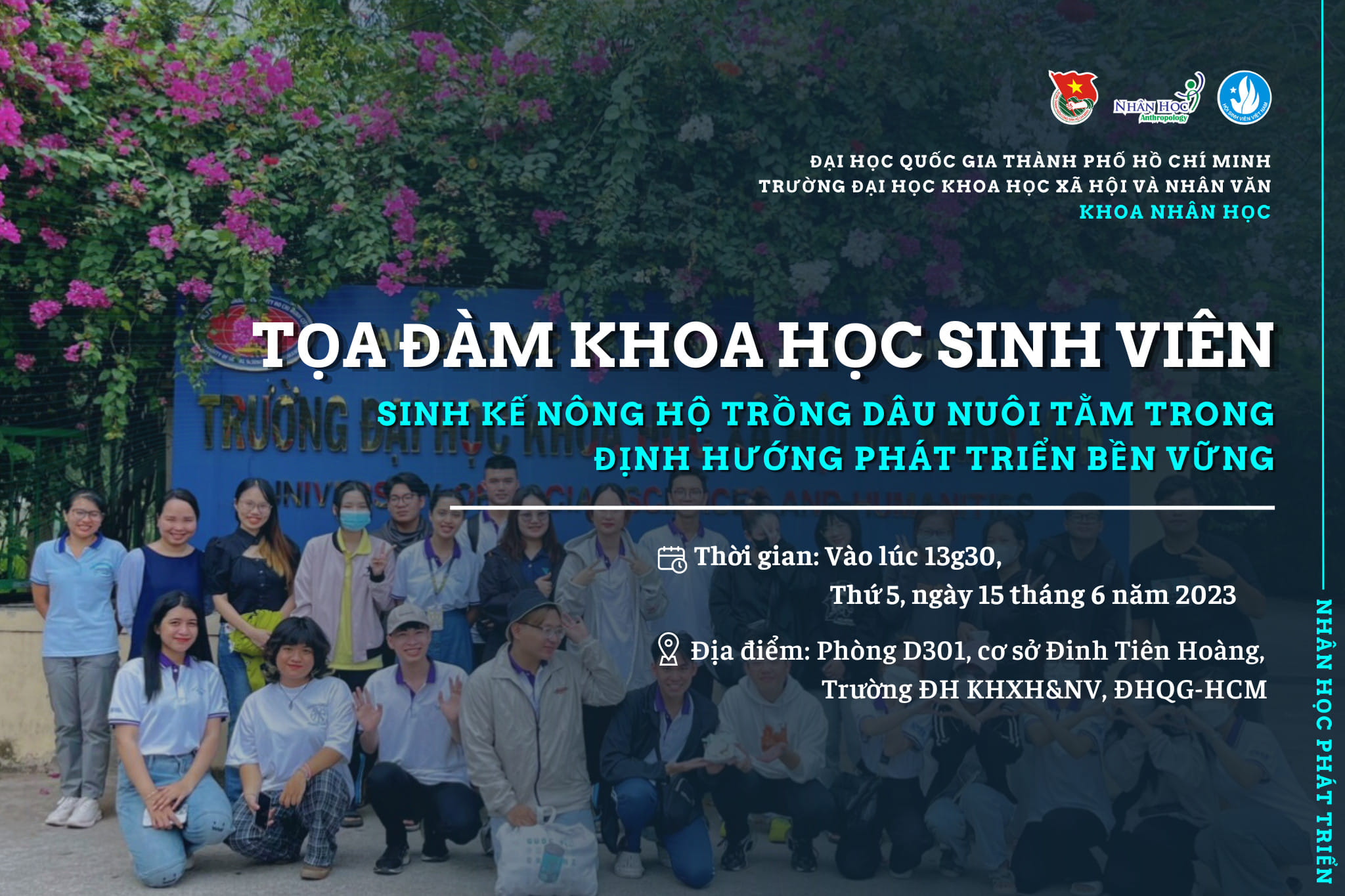 TỌA ĐÀM KHOA HỌC SINH VIÊN “SINH KẾ NÔNG HỘ TRỒNG DÂU NUÔI TẰM TRONG ĐỊNH HƯỚNG PHÁT TRIỂN BỀN VỮNG”