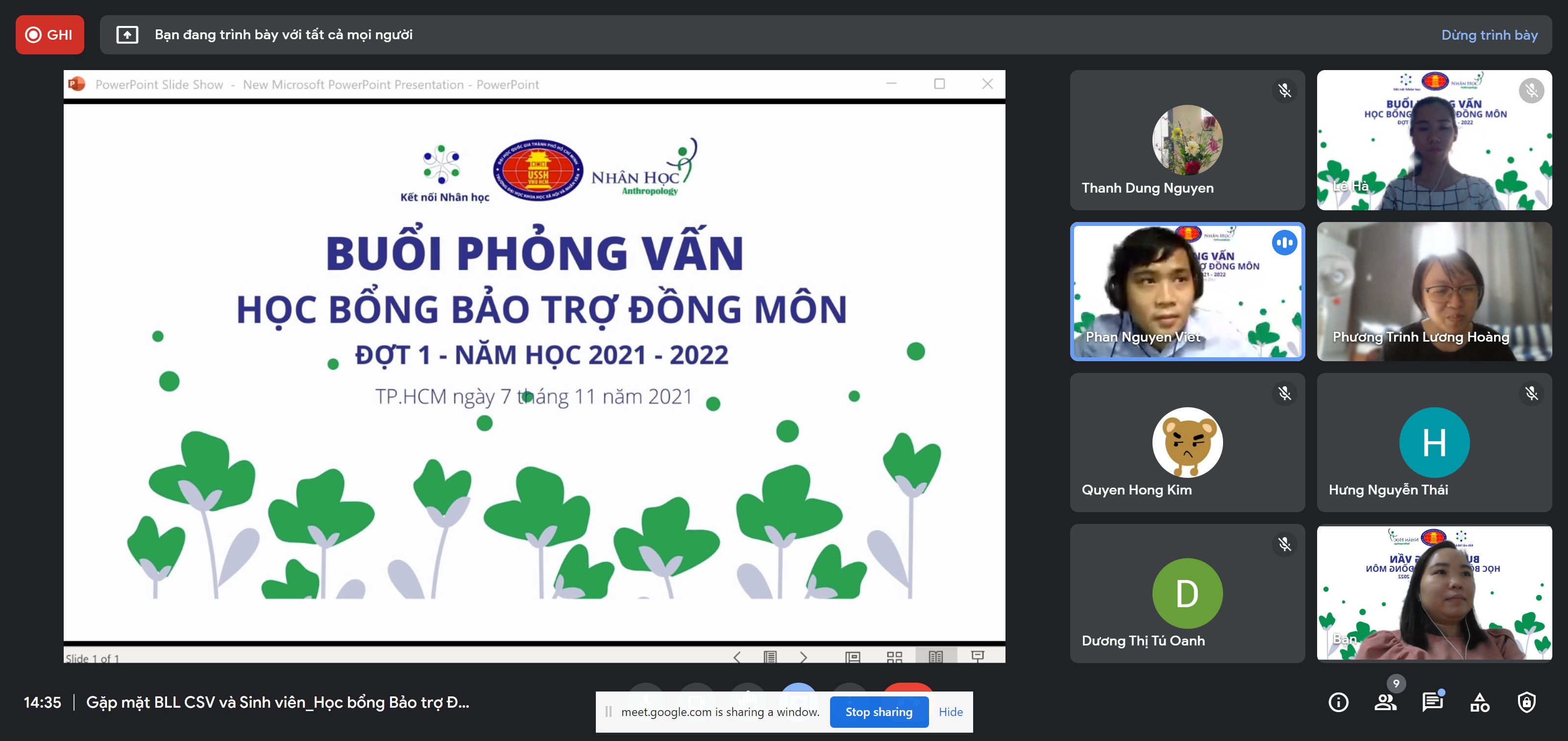 Học bổng bảo trợ đồng môn – Sự kết nối và đồng hành của các thế hệ sinh viên Nhân học