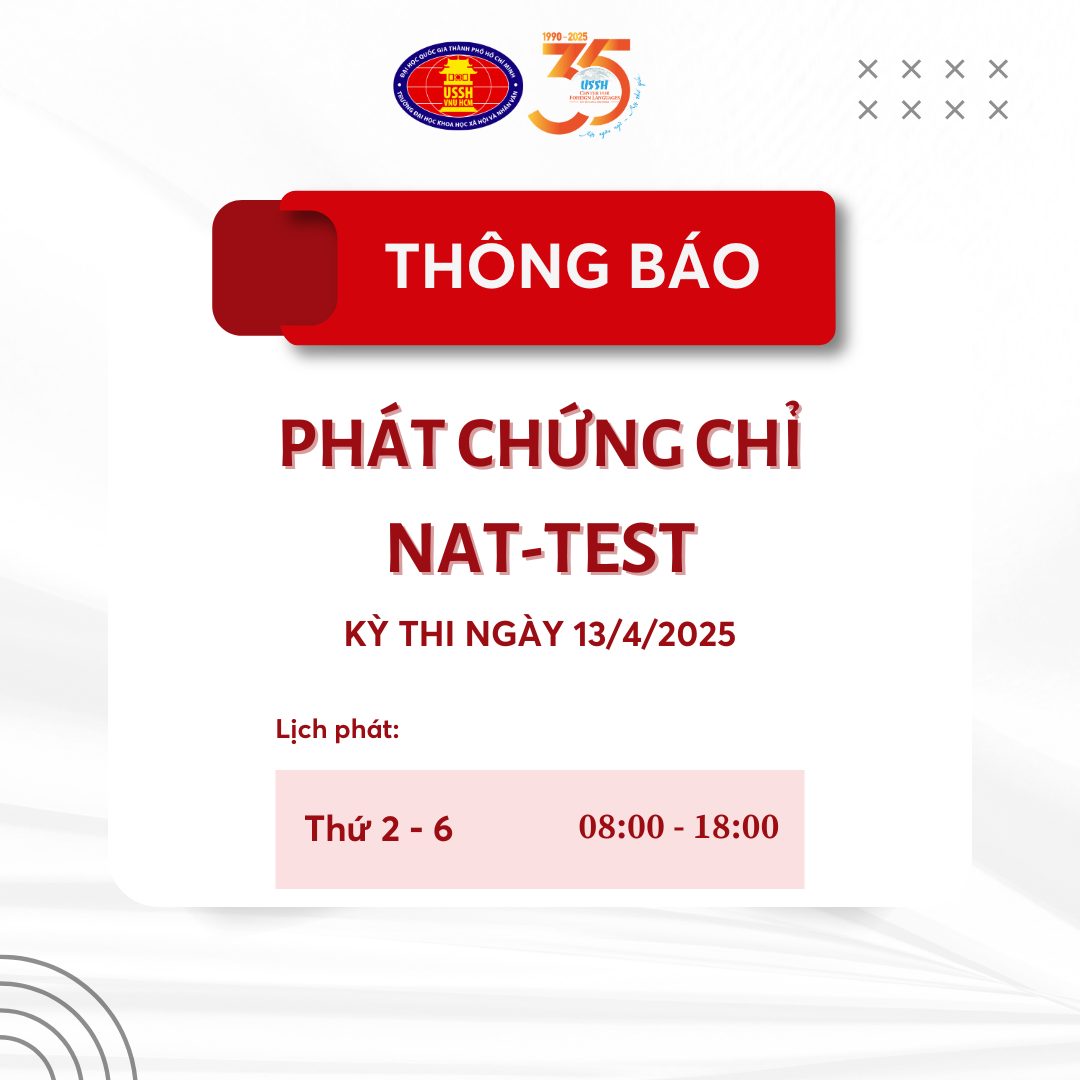 ️️THÔNG BÁO PHÁT CHỨNG CHỈ NHẬT NGỮ NAT-TEST CỦA ĐỢT THI NGÀY 13/04/2025