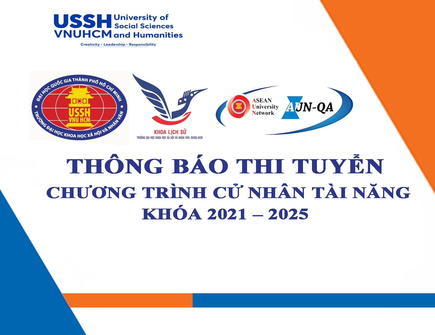 Thông báo thi tuyển Chương trình Cử nhân tài năng Khóa 2021–2025