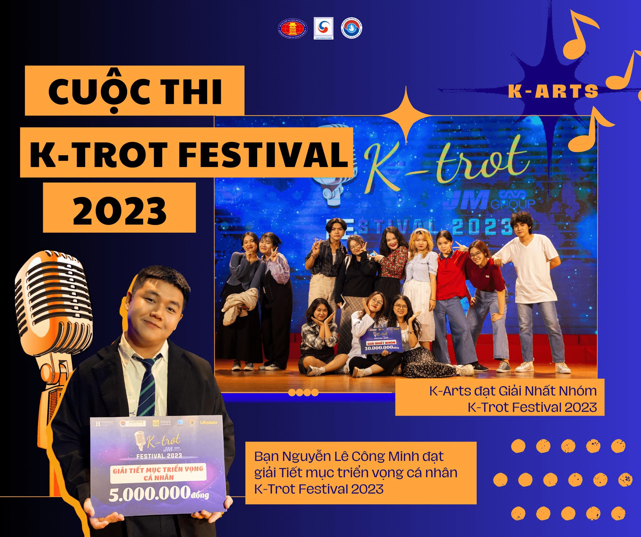 Sinh viên Khoa Hàn Quốc học xuất sắc đại giải tại cuộc thi K-Trot Festival 2023