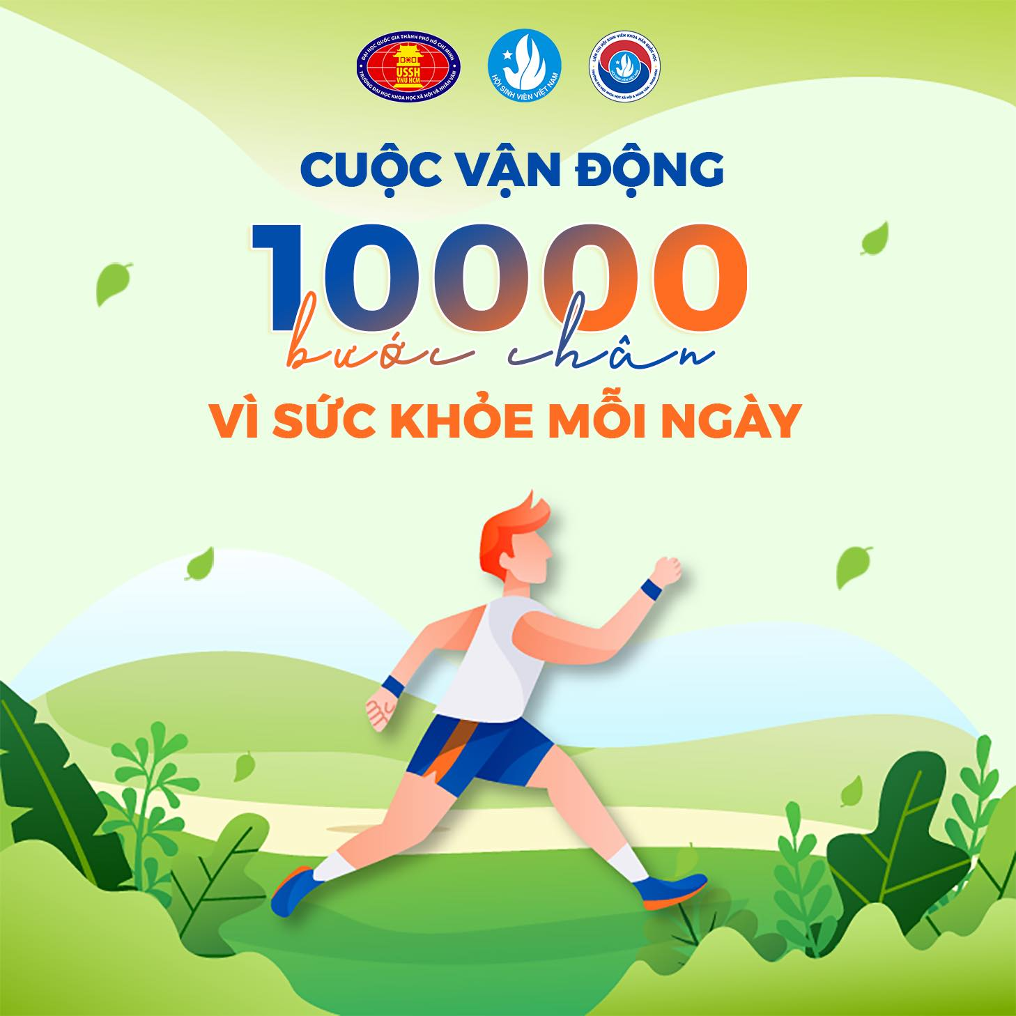 Minh họa người đi bộ 10000 bước mỗi ngày giúp cải thiện sức khỏe và tăng cường vận động thể chất
