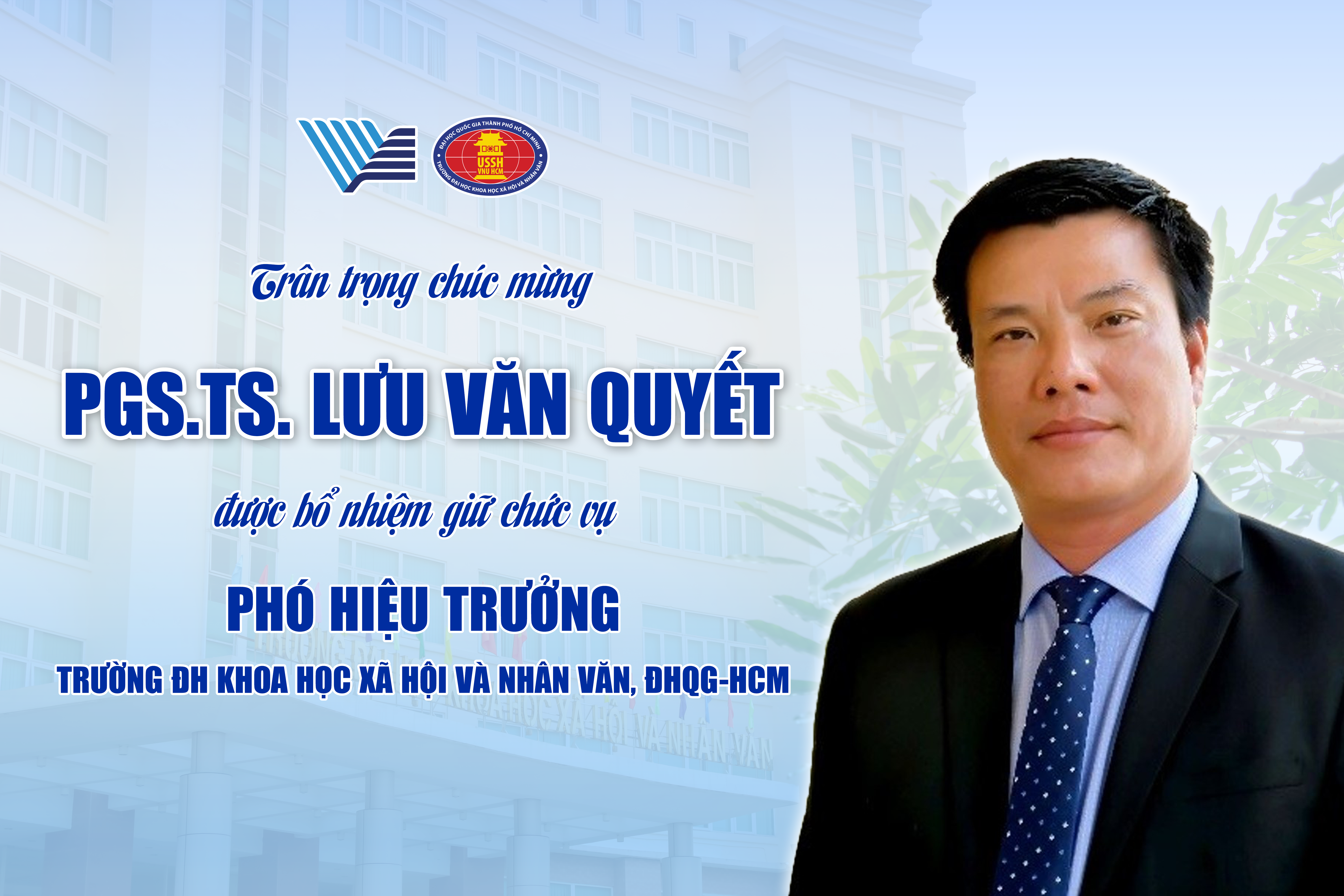 PGS.TS. Lưu Văn Quyết được bổ nhiệm giữ chức vụ Phó Hiệu trưởng Nhà Trường