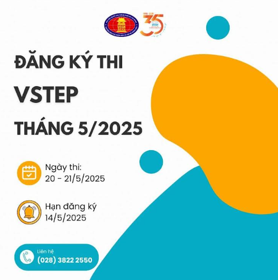 Trung tâm Ngoại ngữ thông báo tiếp nhận đăng ký thi VSTEP bậc 3-5 tháng 5/2025