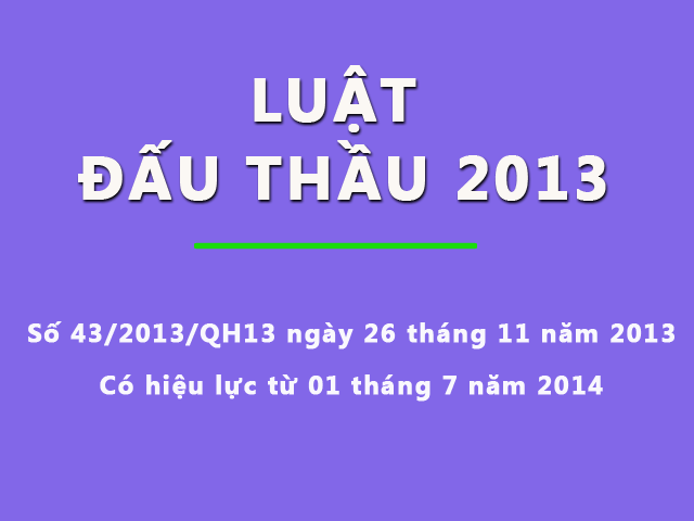 Luật đấu thầu số 43/2013/QH13