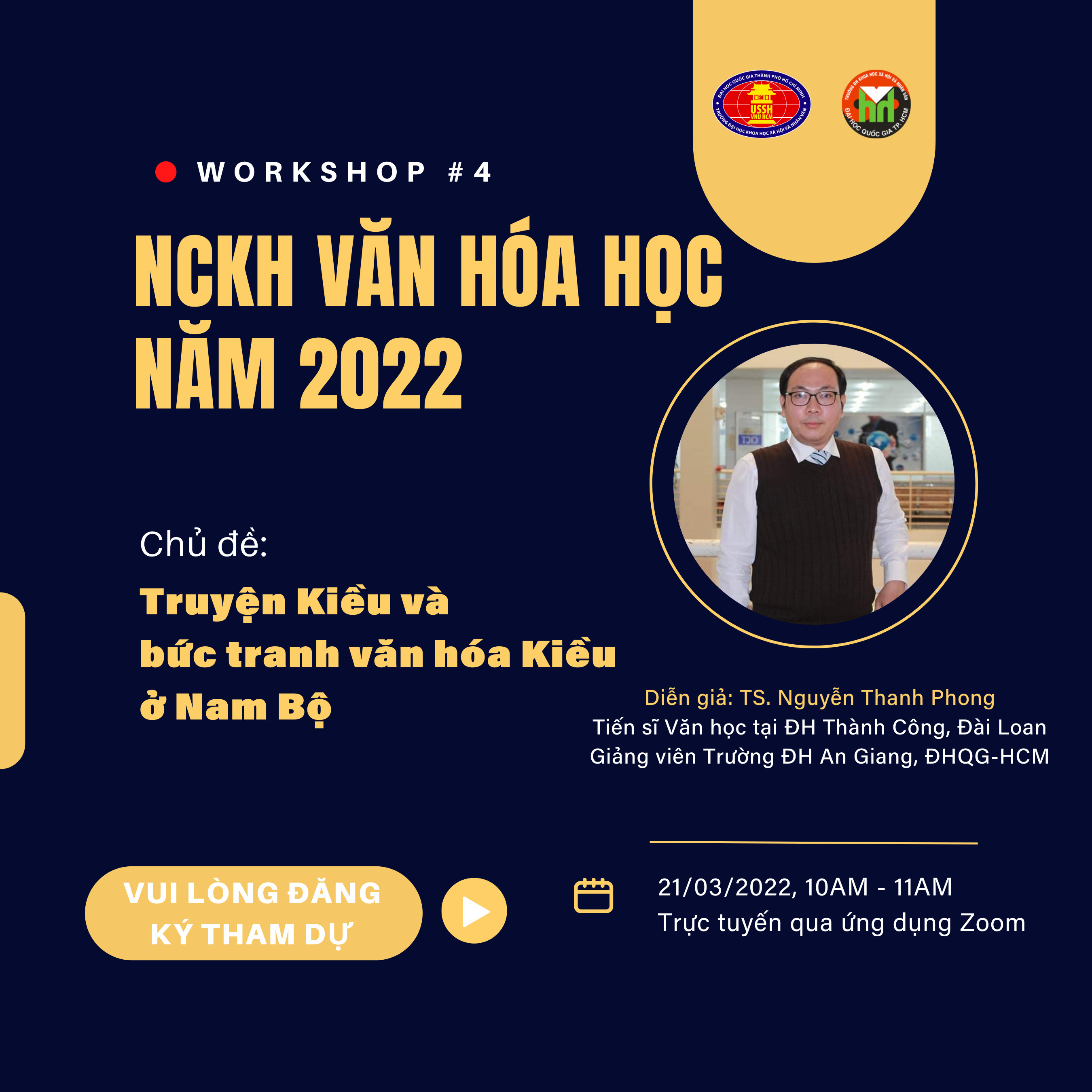 Workshop online NCKH Văn hóa học 2022 "Truyện Kiều và bức tranh văn hóa Kiều ở Nam bộ"