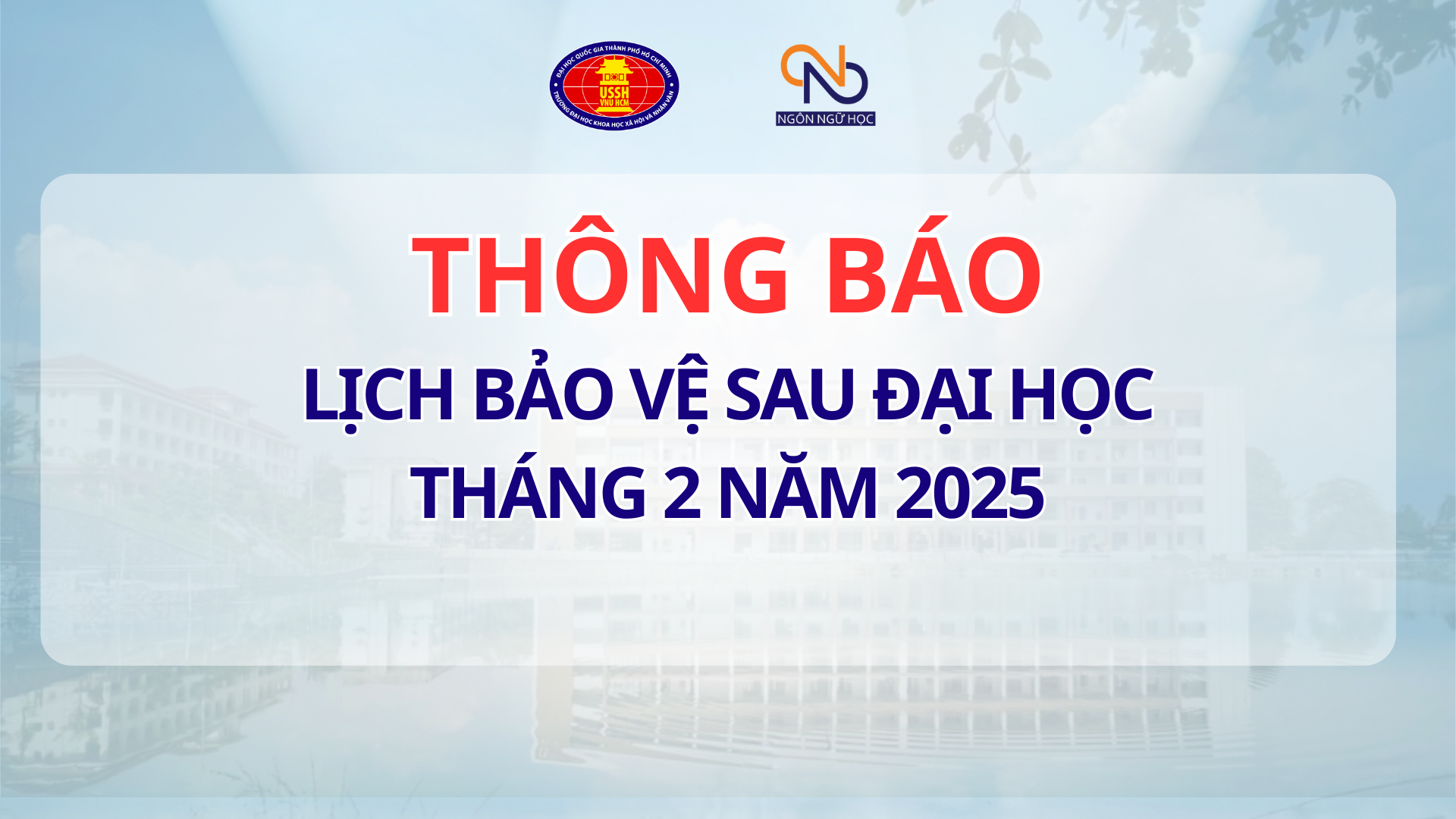 Lịch bảo vệ Sau đại học tháng 02 năm 2025