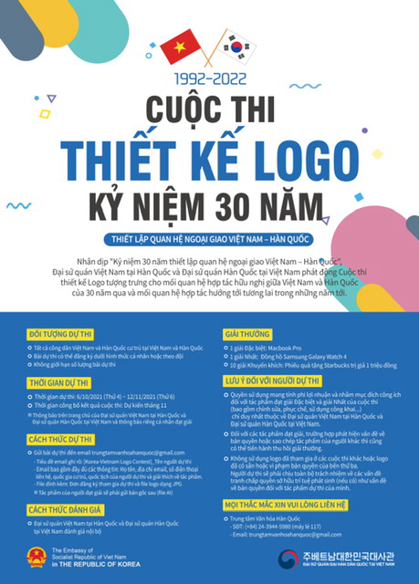 Thông báo cuộc thi thiết kế logo kỷ niệm 30 năm thiết lập quan hệ ...