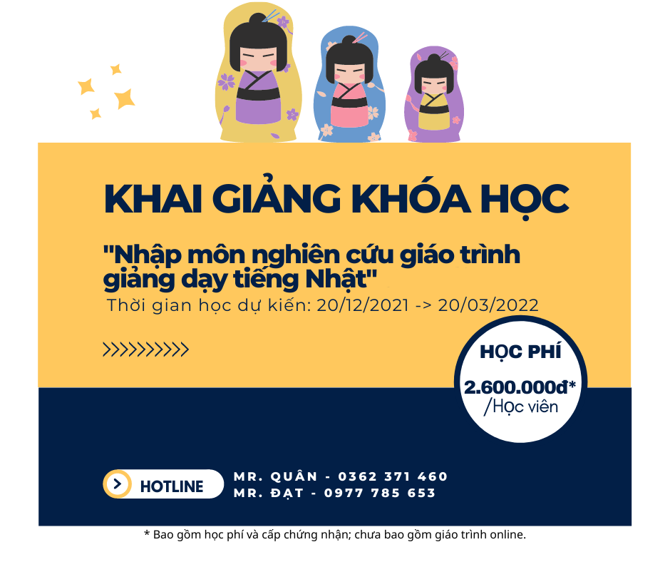 Thông báo tuyển sinh khóa học "Nhập môn nghiên cứu giáo trình giảng dạy tiếng Nhật"