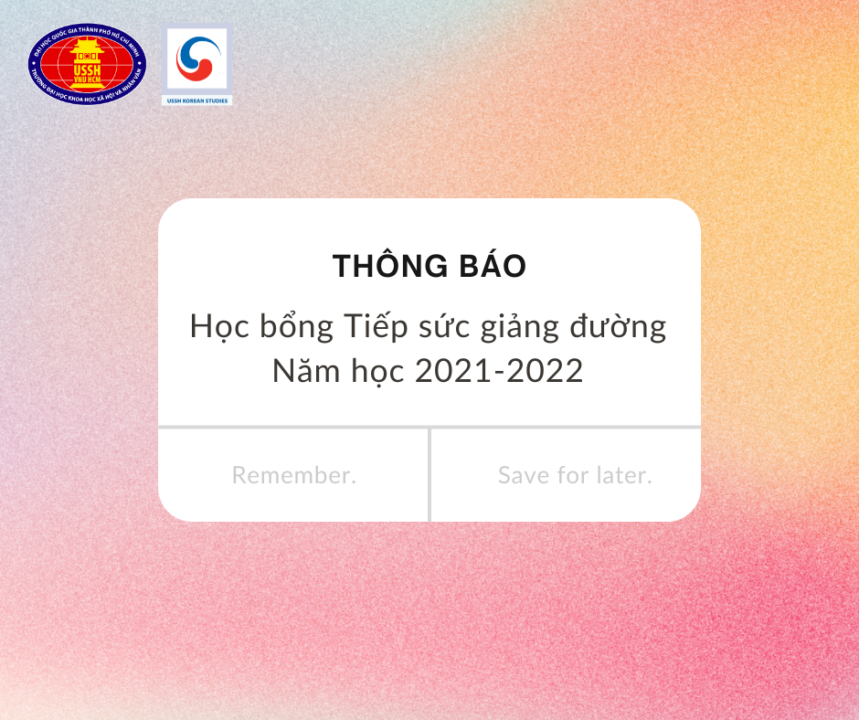 Học bổng Tiếp sức giảng đường năm học 2021-2022