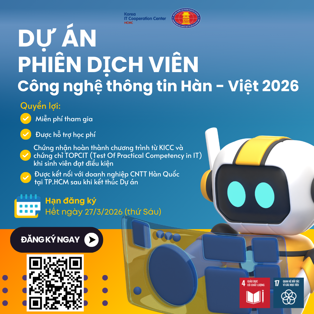 ĐĂNG KÝ THAM GIA DỰ ÁN PHIÊN DỊCH VIÊN CÔNG NGHỆ THÔNG TIN HÀN - VIỆT NĂM 2026