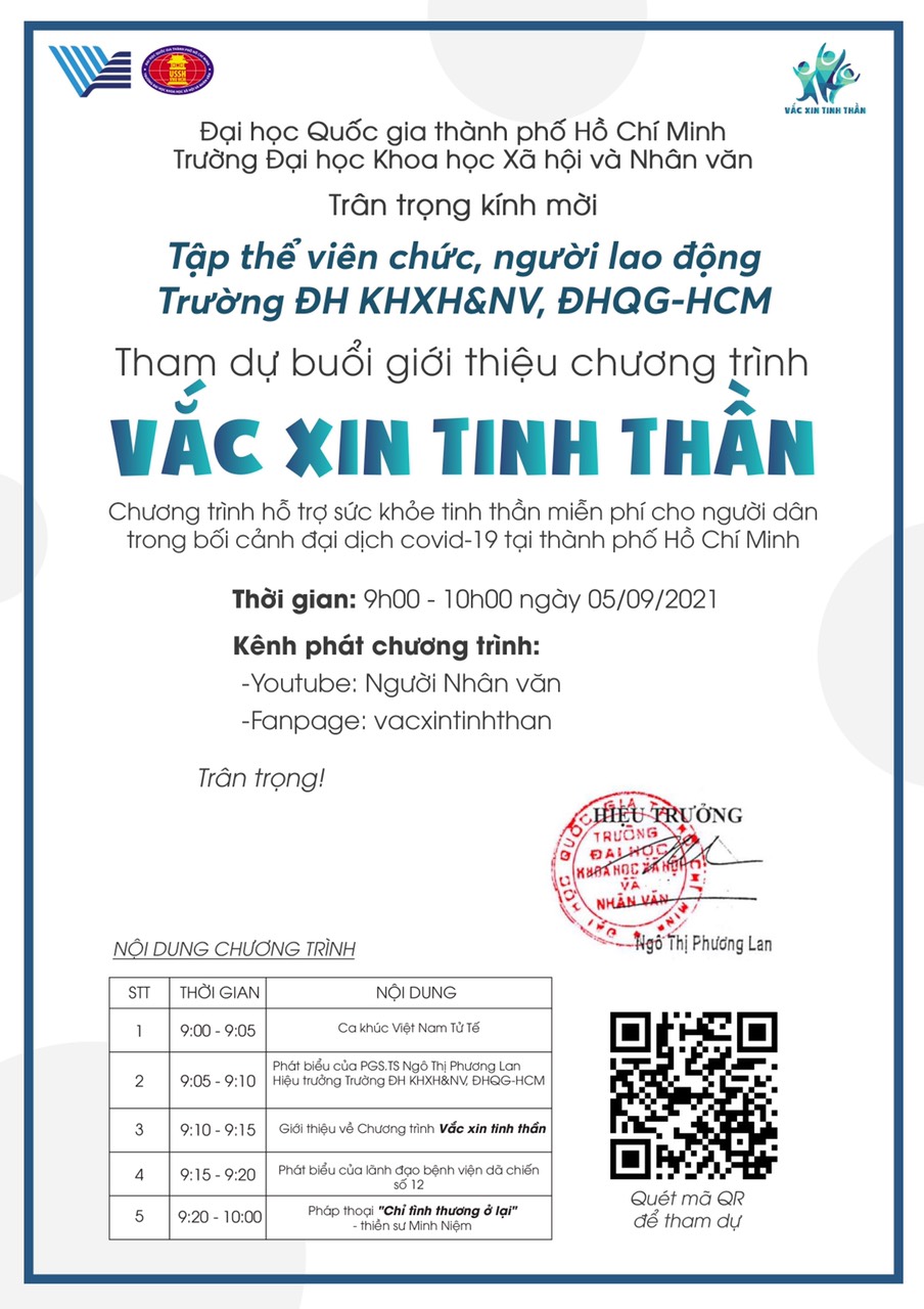 Buổi lễ ra mắt Chương trình Vắc xin tinh thần