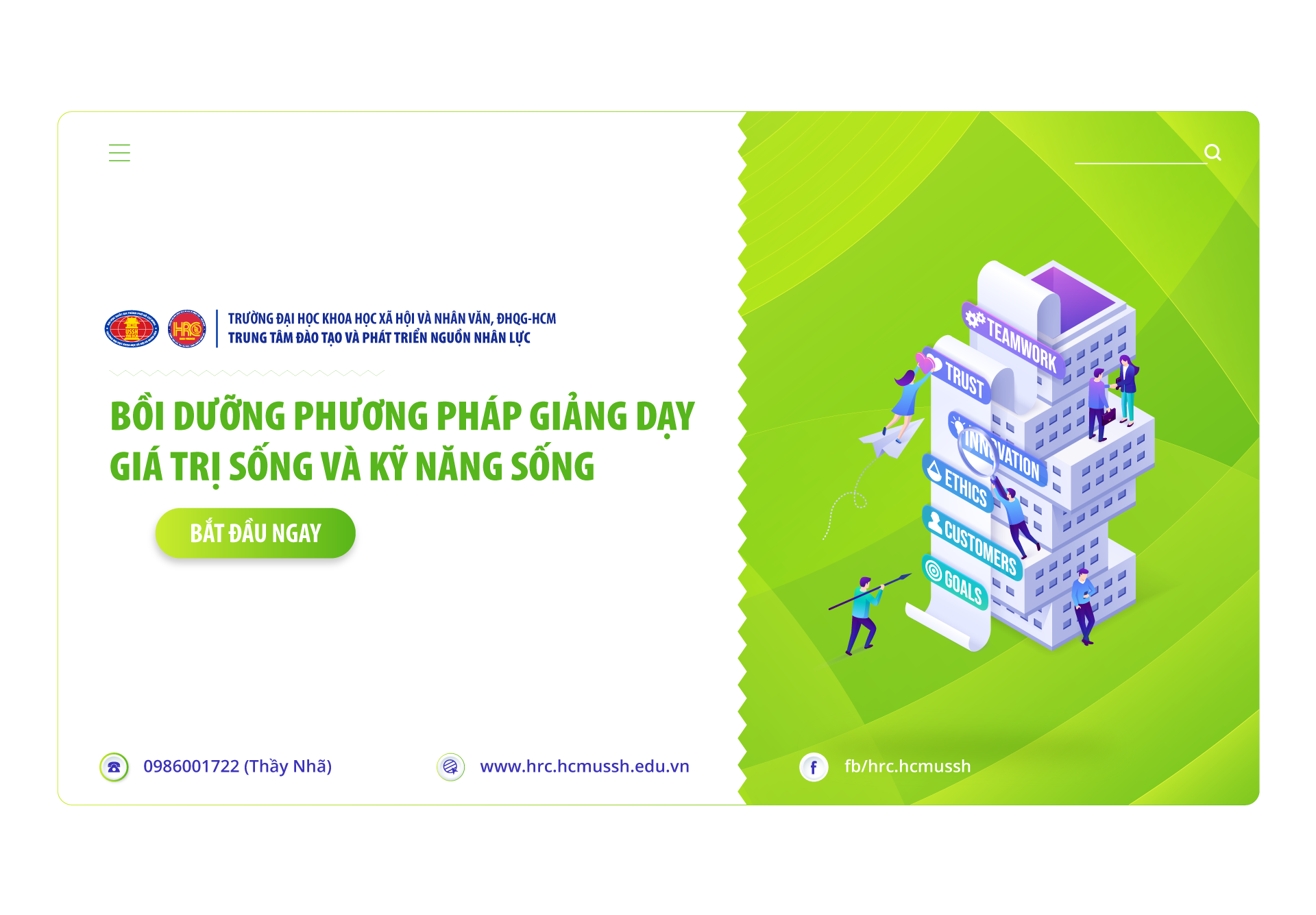 Chiêu sinh khóa bồi dưỡng Phương pháp giảng dạy giá trị sống và kỹ năng sống (Khóa 9) – Khai giảng 12/05/2023