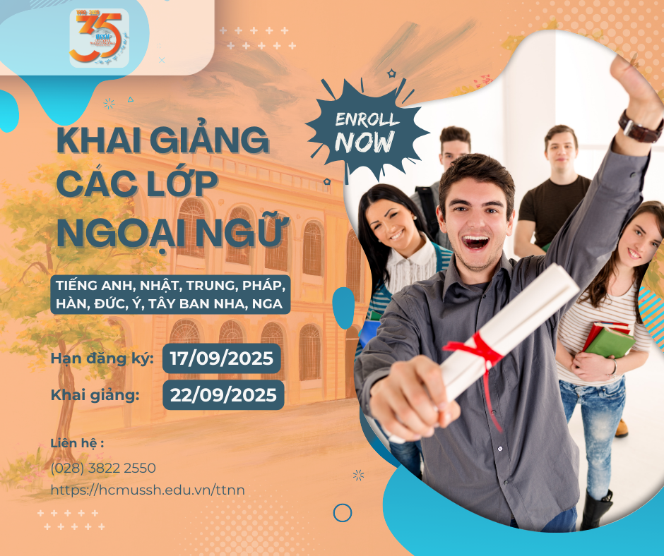 THÔNG BÁO CHIÊU SINH CÁC LỚP NGOẠI NGỮ THUỘC KHOÁ 188