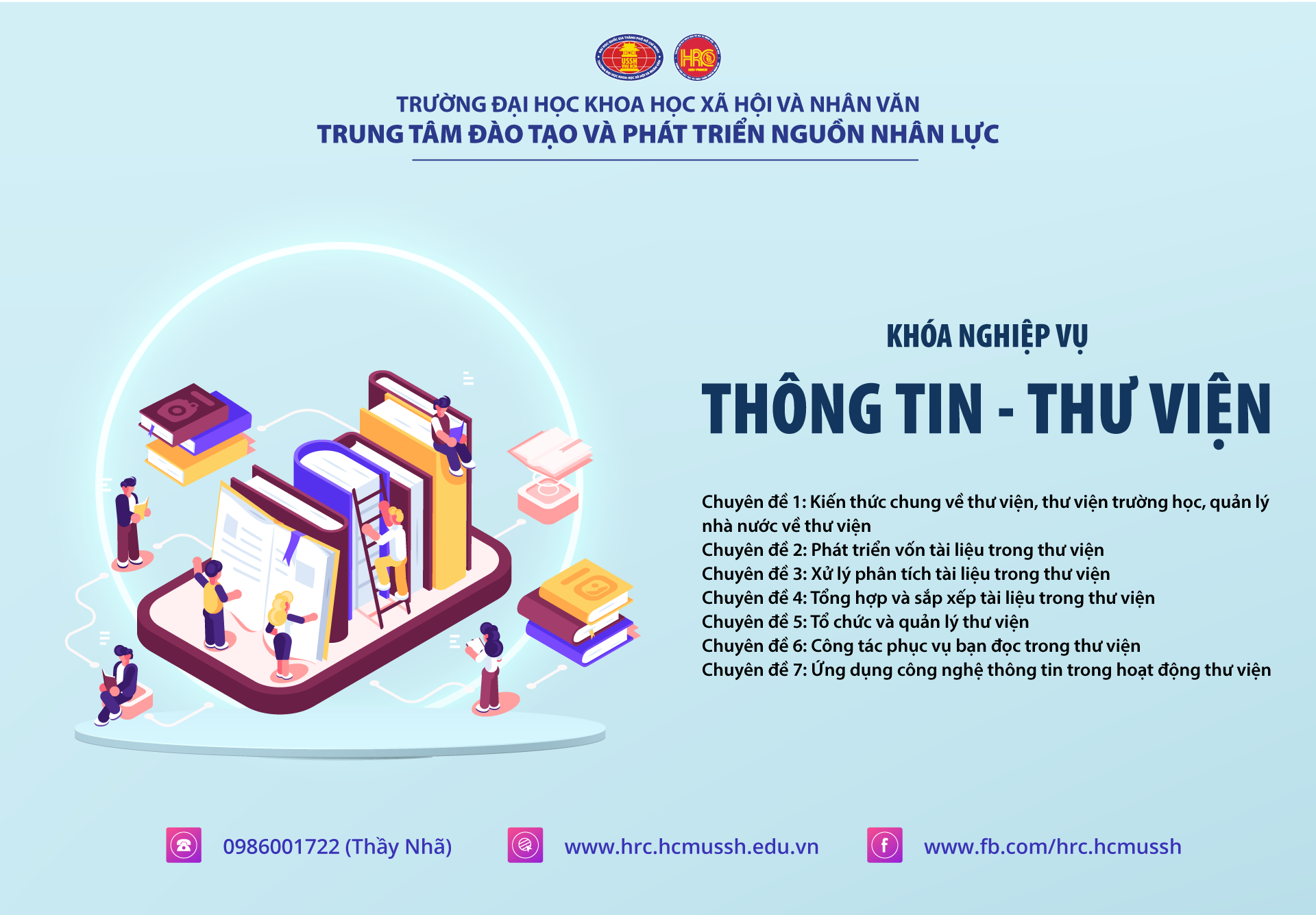 Chiêu sinh khóa đào tạo nghiệp vụ Thông tin - Thư viện (Khóa 1) - Khai giảng 22/5/2022